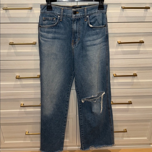 Veronica Beard Taylor Ripped High Waist Wide Leg Jeans Enough Said 26 - Picture 8 of 15
